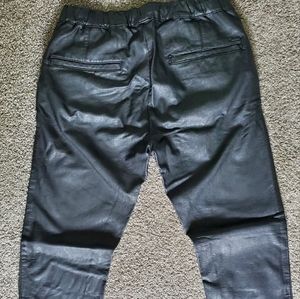 Leather bullhead joggers